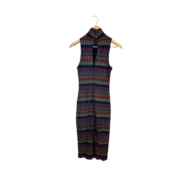 Ramy Brook Madilyn Retro Chevron Knit Midi Dress S - Picture 5 of 9